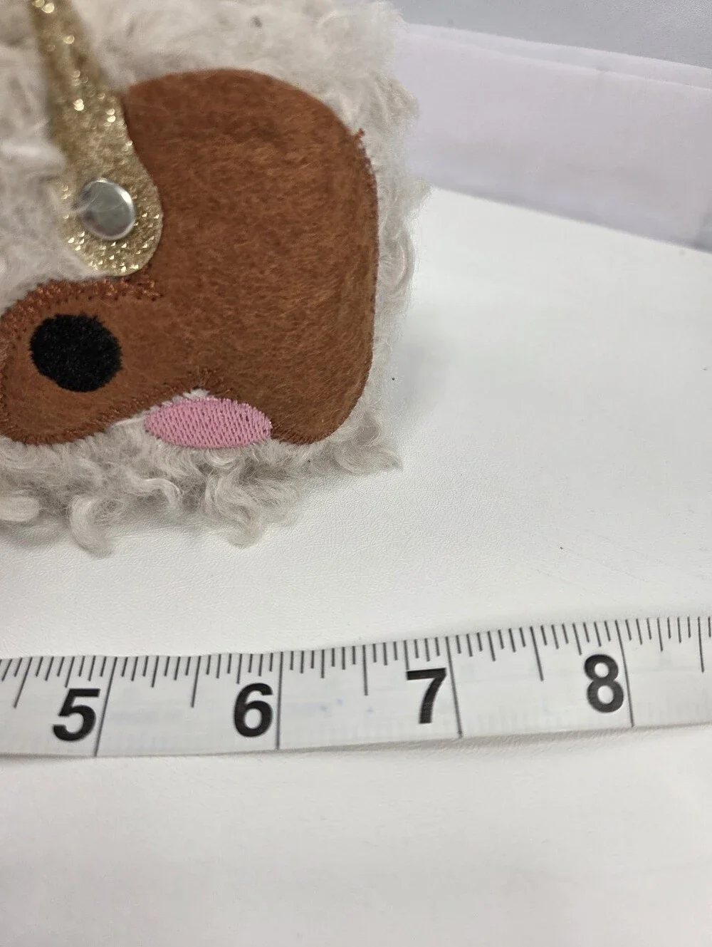 Wonder Nation Faux Fur Puppy Dog Eyeglasses Case Cream Gold Poodle